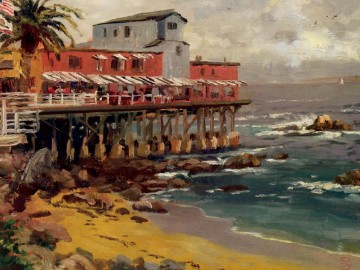 Thomas Kinkade Painting - Una vista desde Cannery Row Monterey Thomas Kinkade